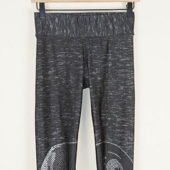 Terez Hi Shine Crystal Print Skull Black Leggings Womens Sz S - Picture 2 of 8